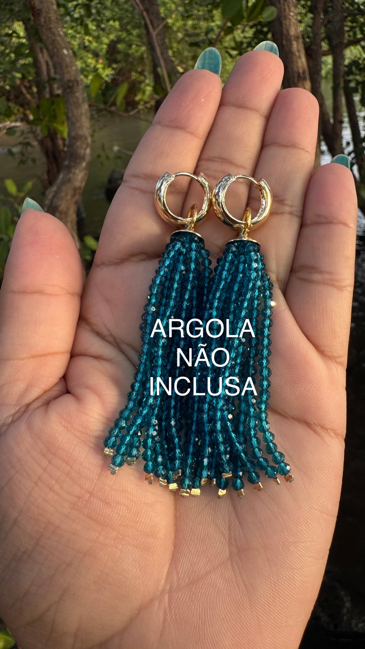 Franjas avulsas - azul petróleo translúcido