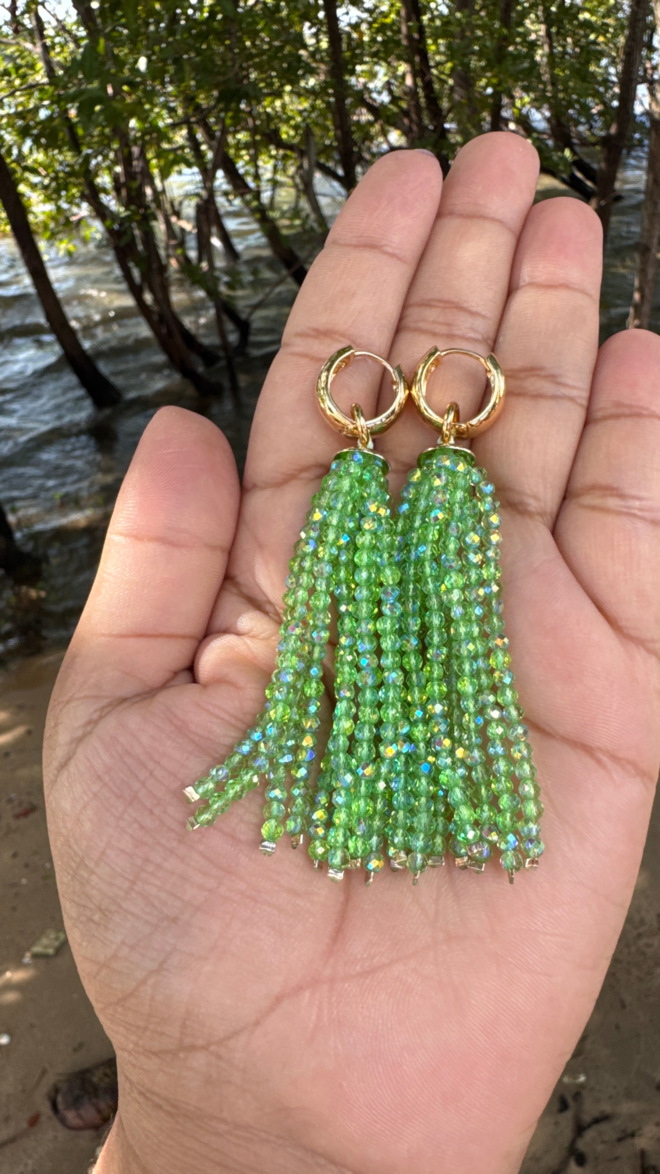 Brinco Zayah - Verde translúcido boreal