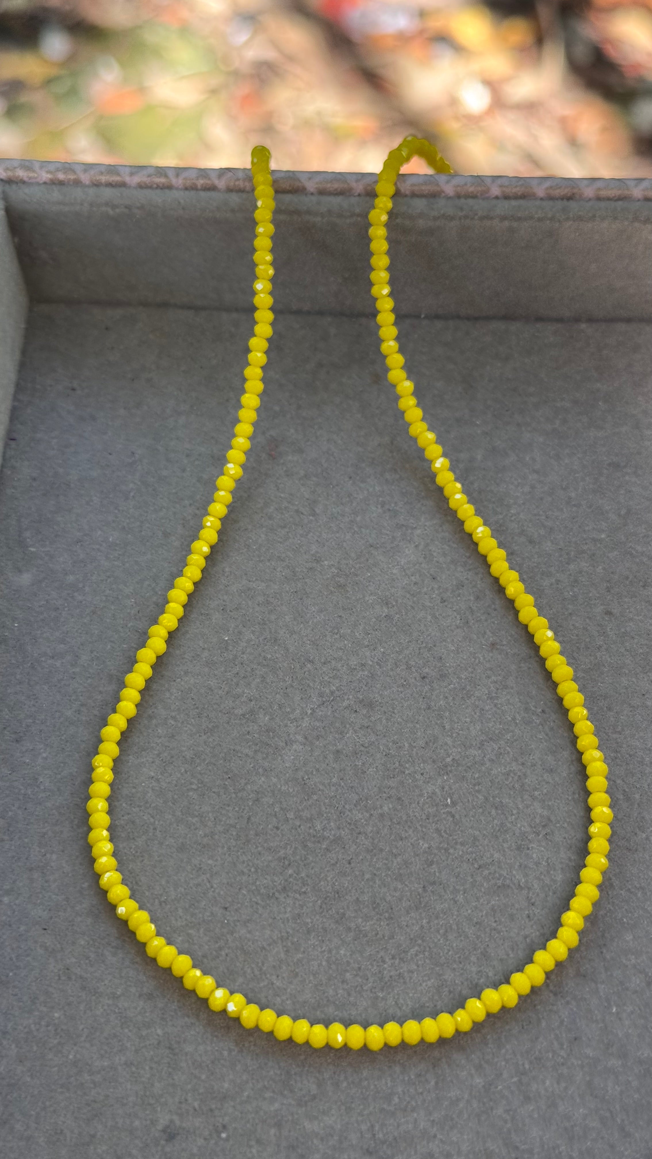 Colar cristal liso - Amarelo