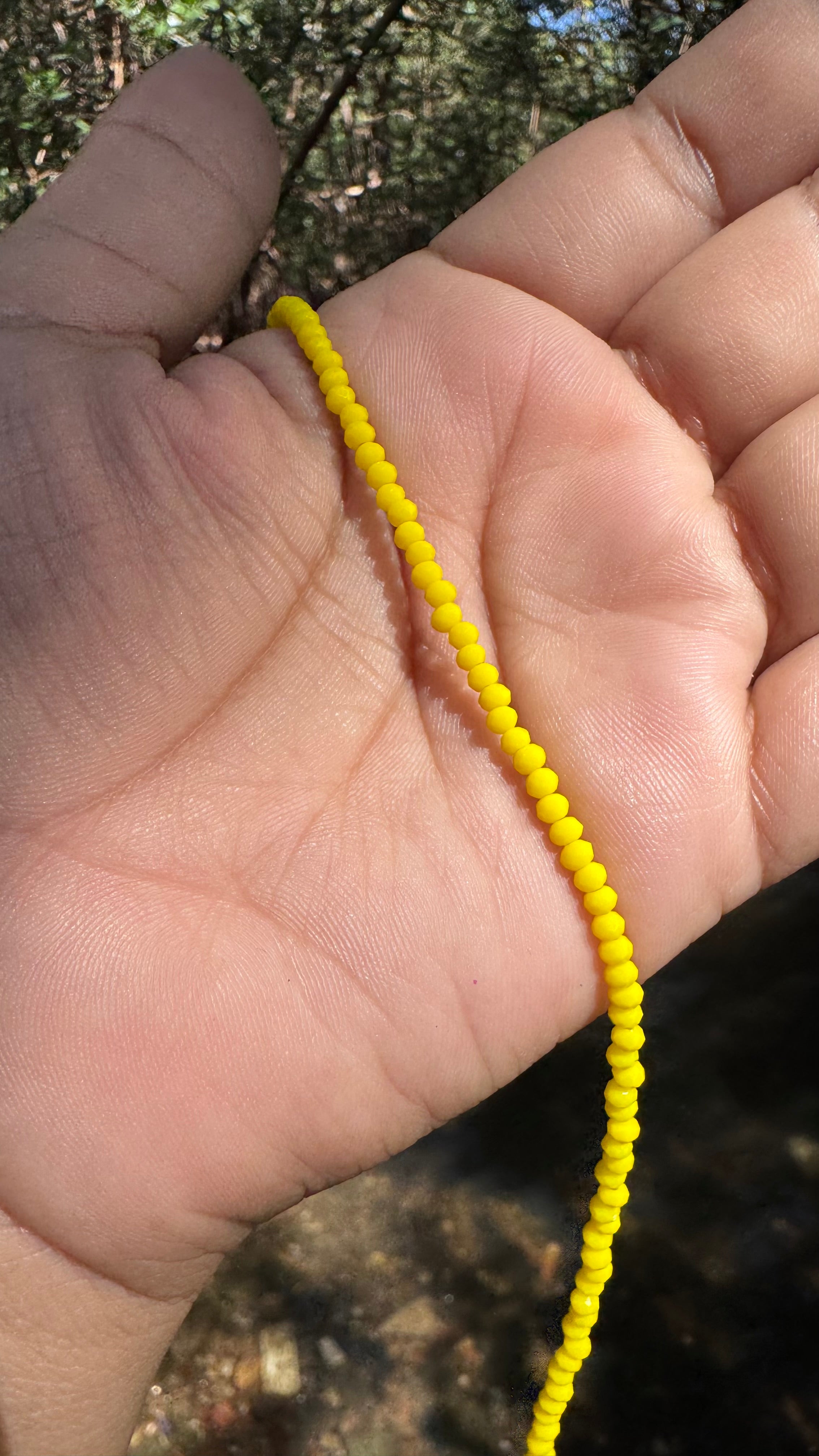 Colar cristal liso - Amarelo