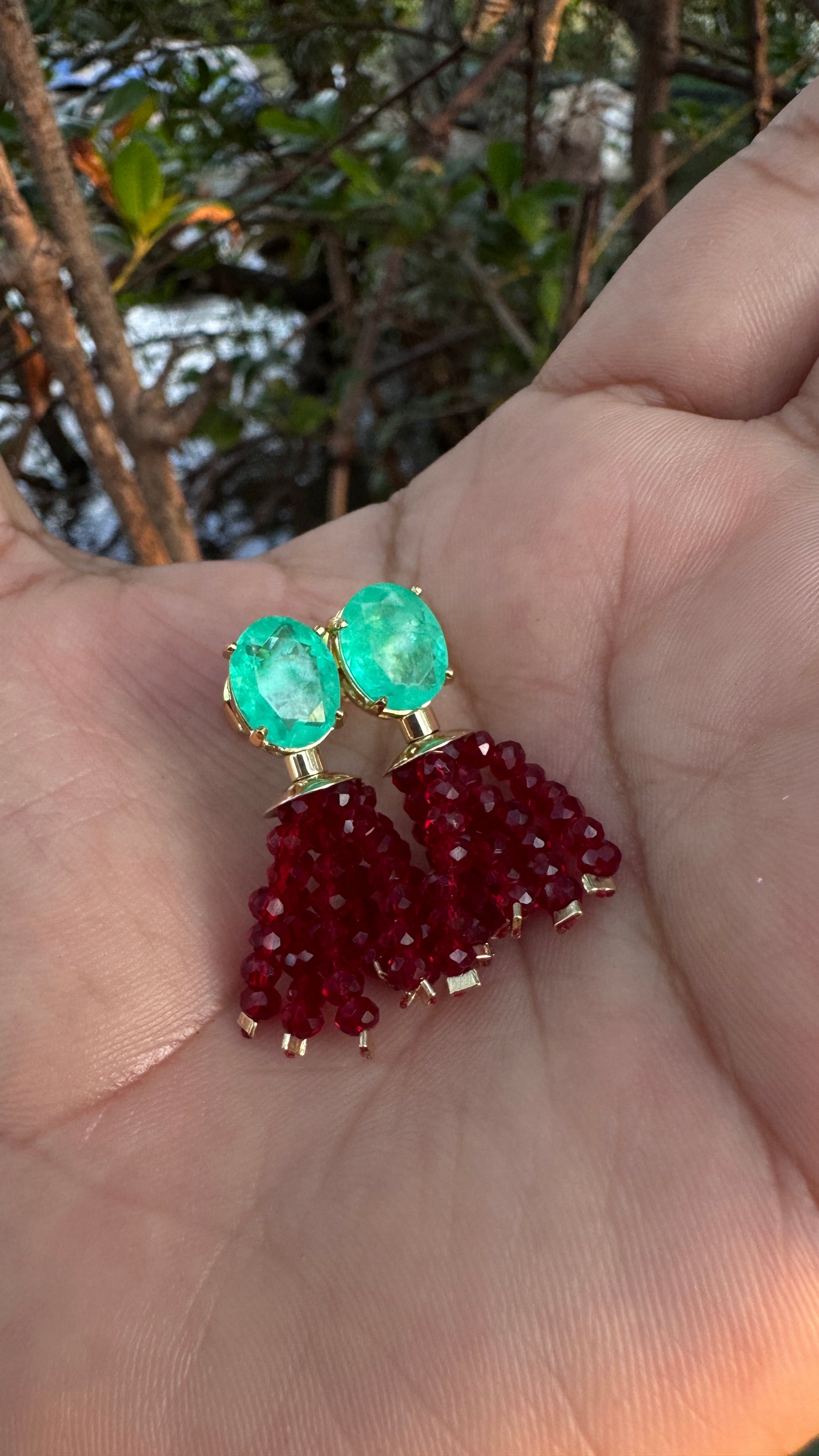 Brinco Paloma - cherry turmalina