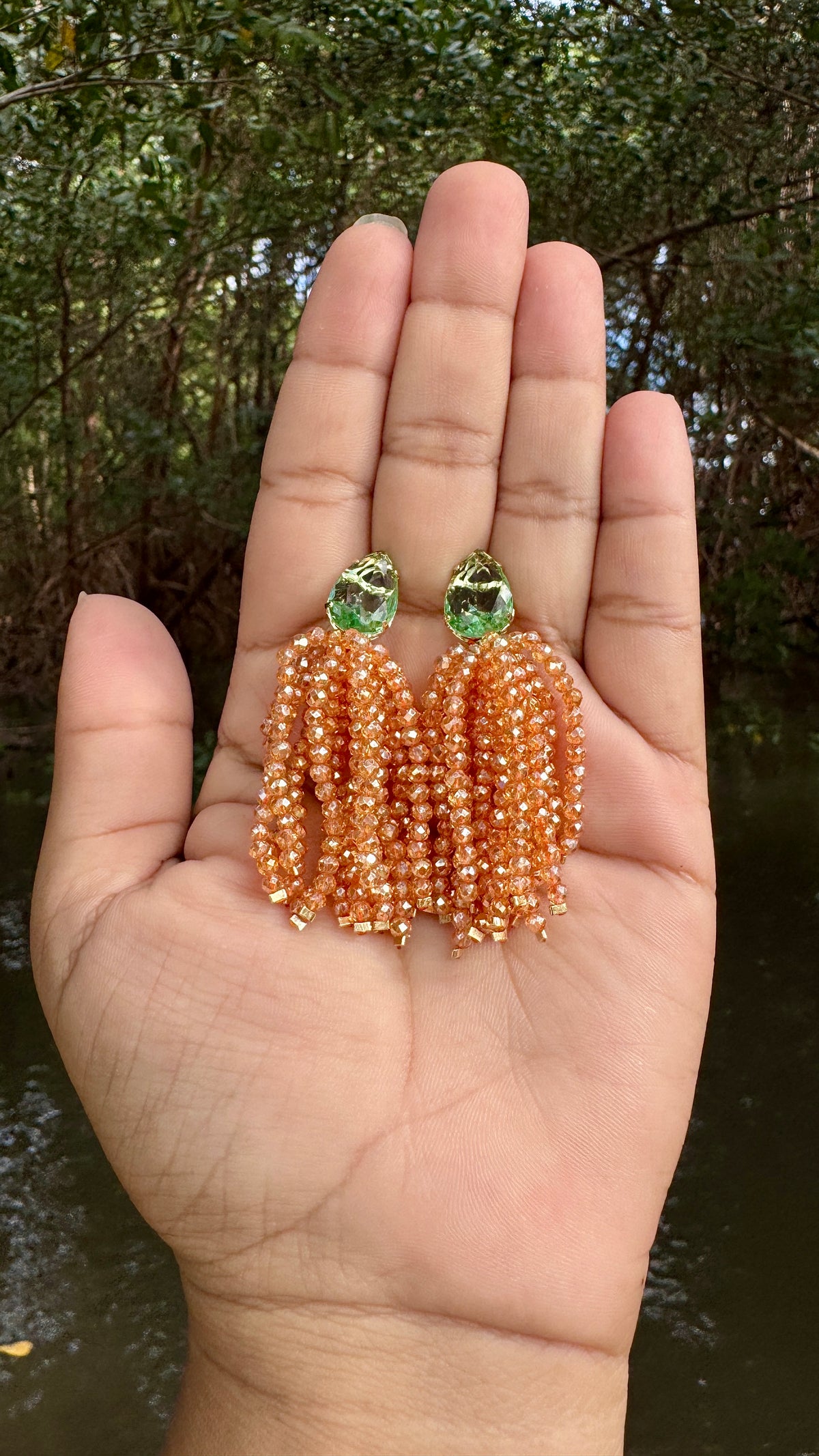 Brinco Claudia - transparente dourado