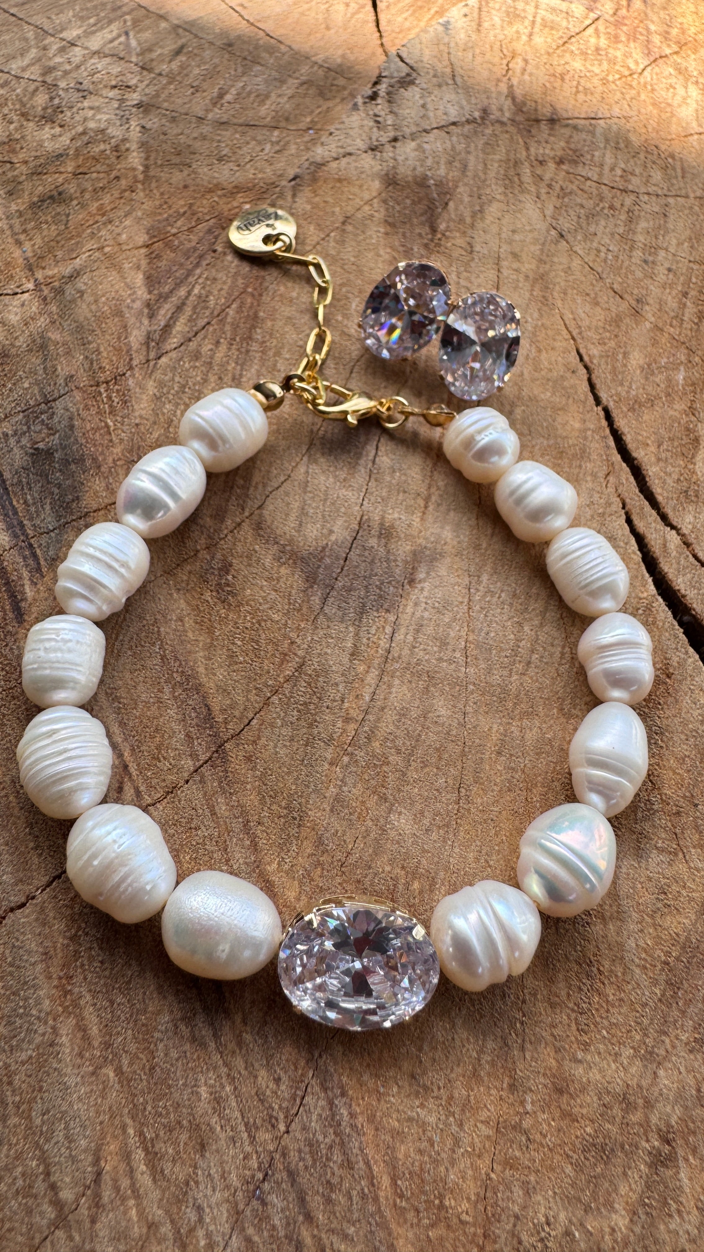 Conjunto perolas- zircônia cristal