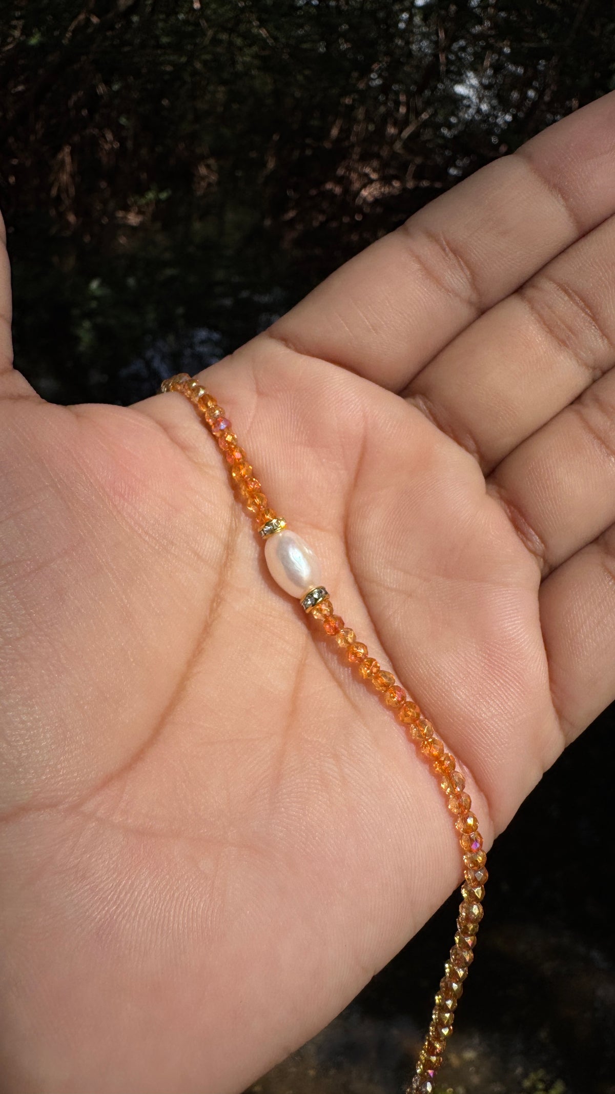 Colar de cristal pérola G - Boreal - Linha Essencial