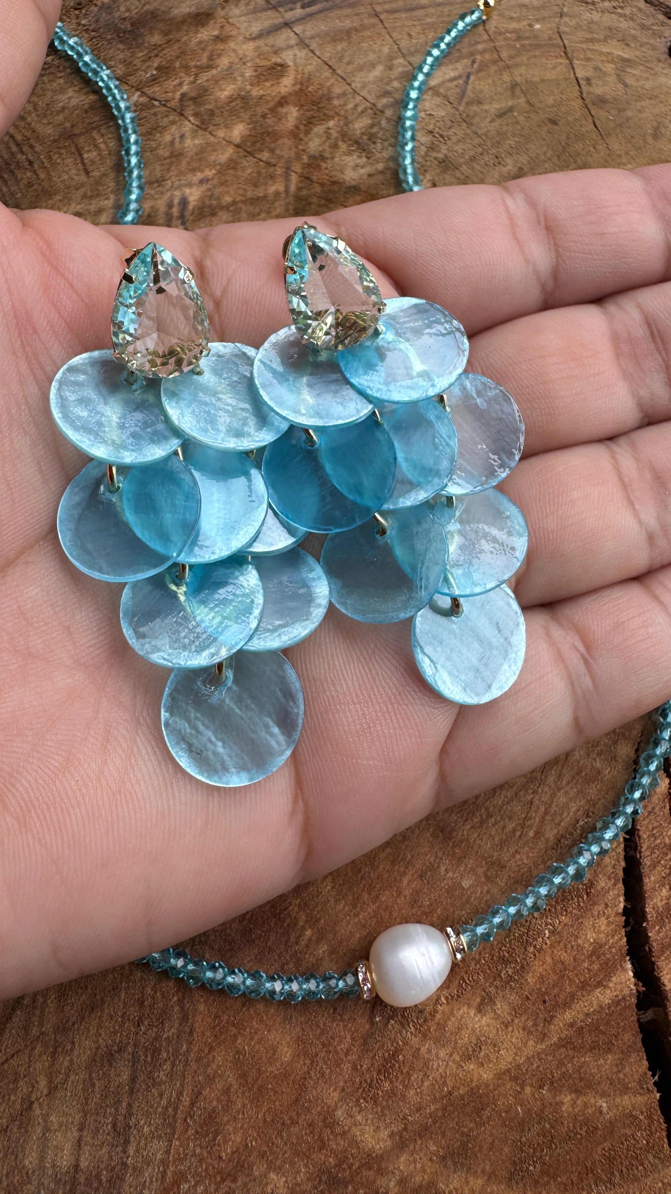 Conjunto Isla metalizado 6 cm - azul claro