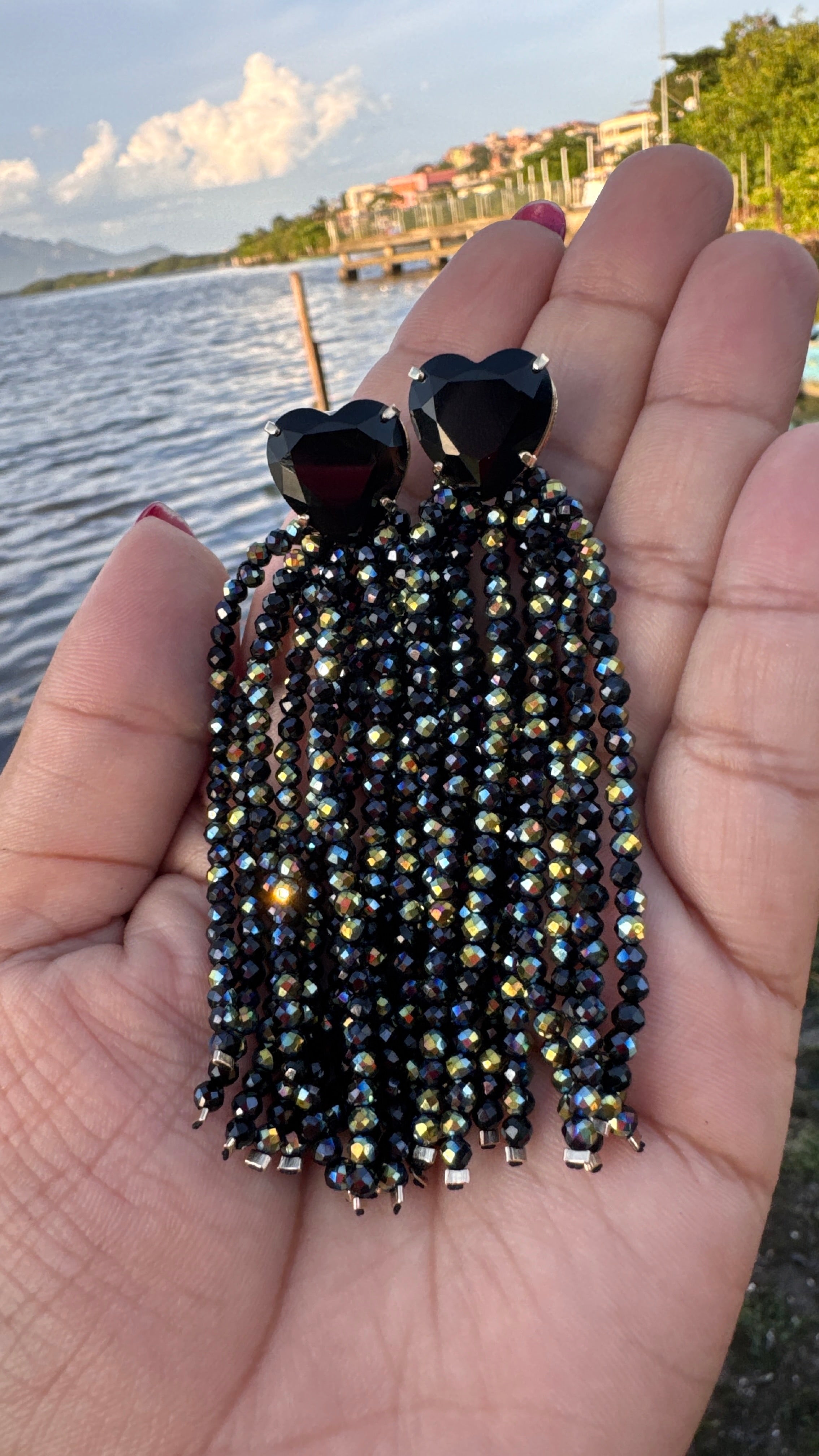 Brinco Larissa - Preto mesclado