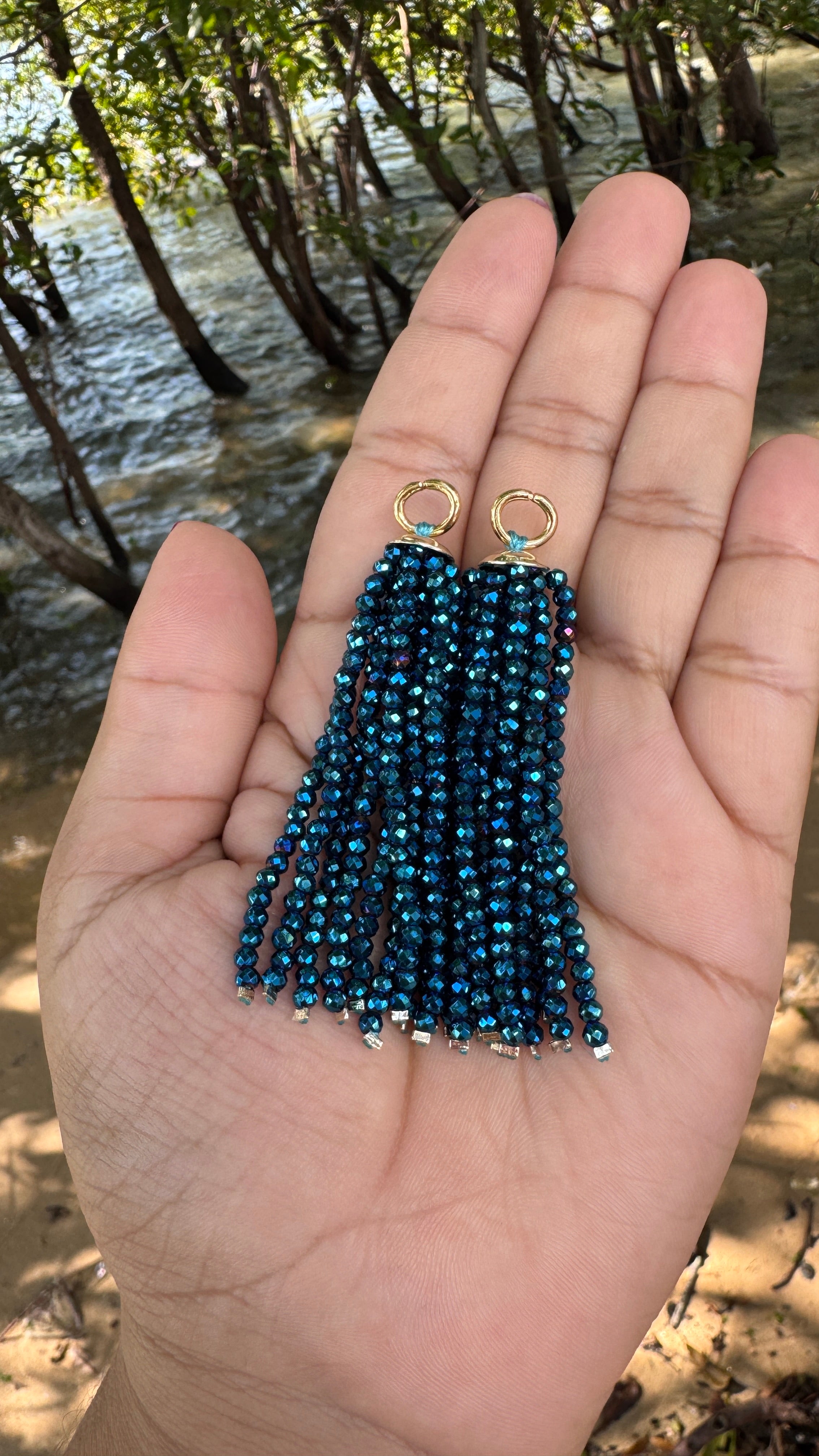 Franjas avulsas - Azul metalizado