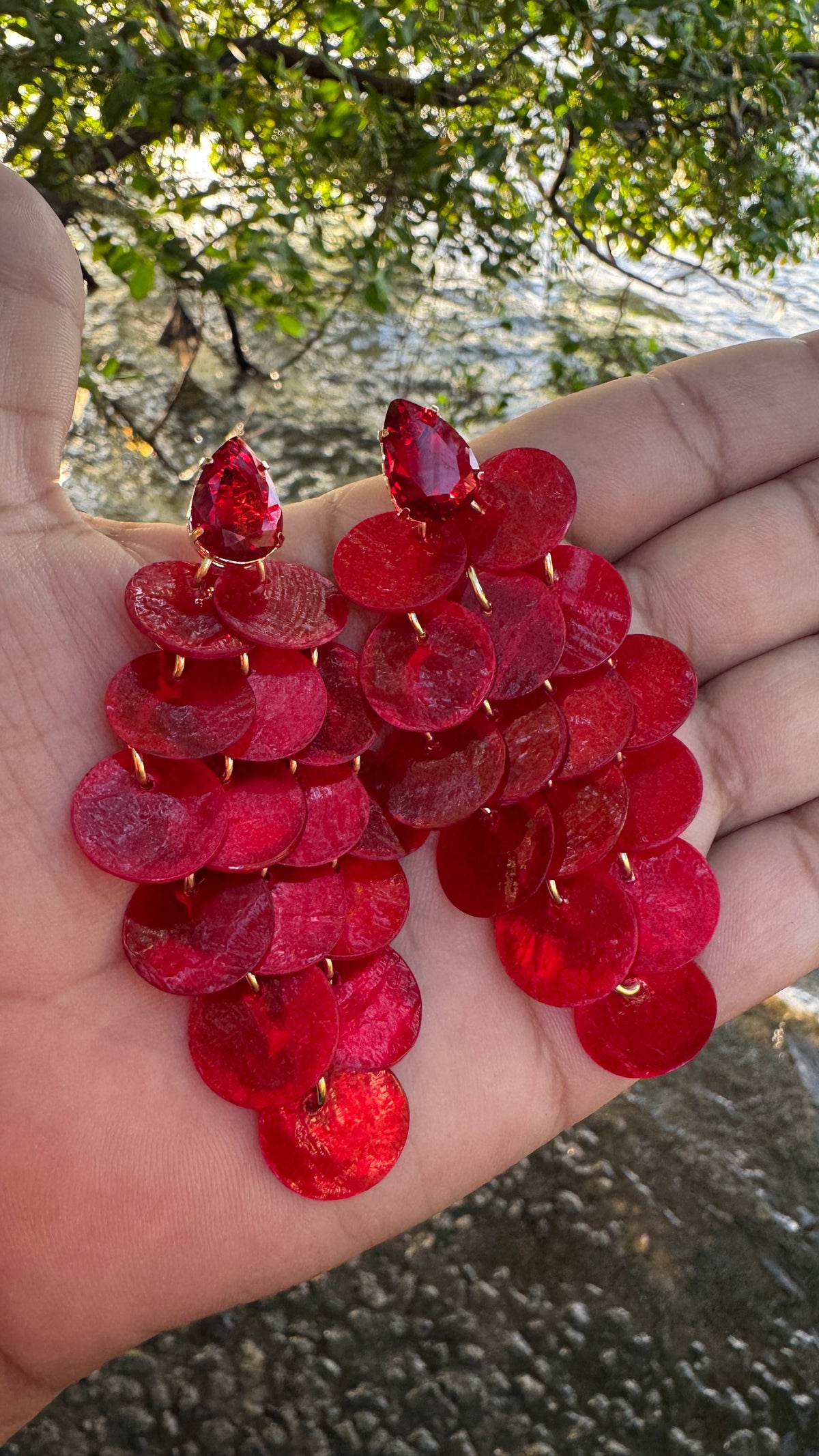 Brinco Isla 8 cm - vermelho