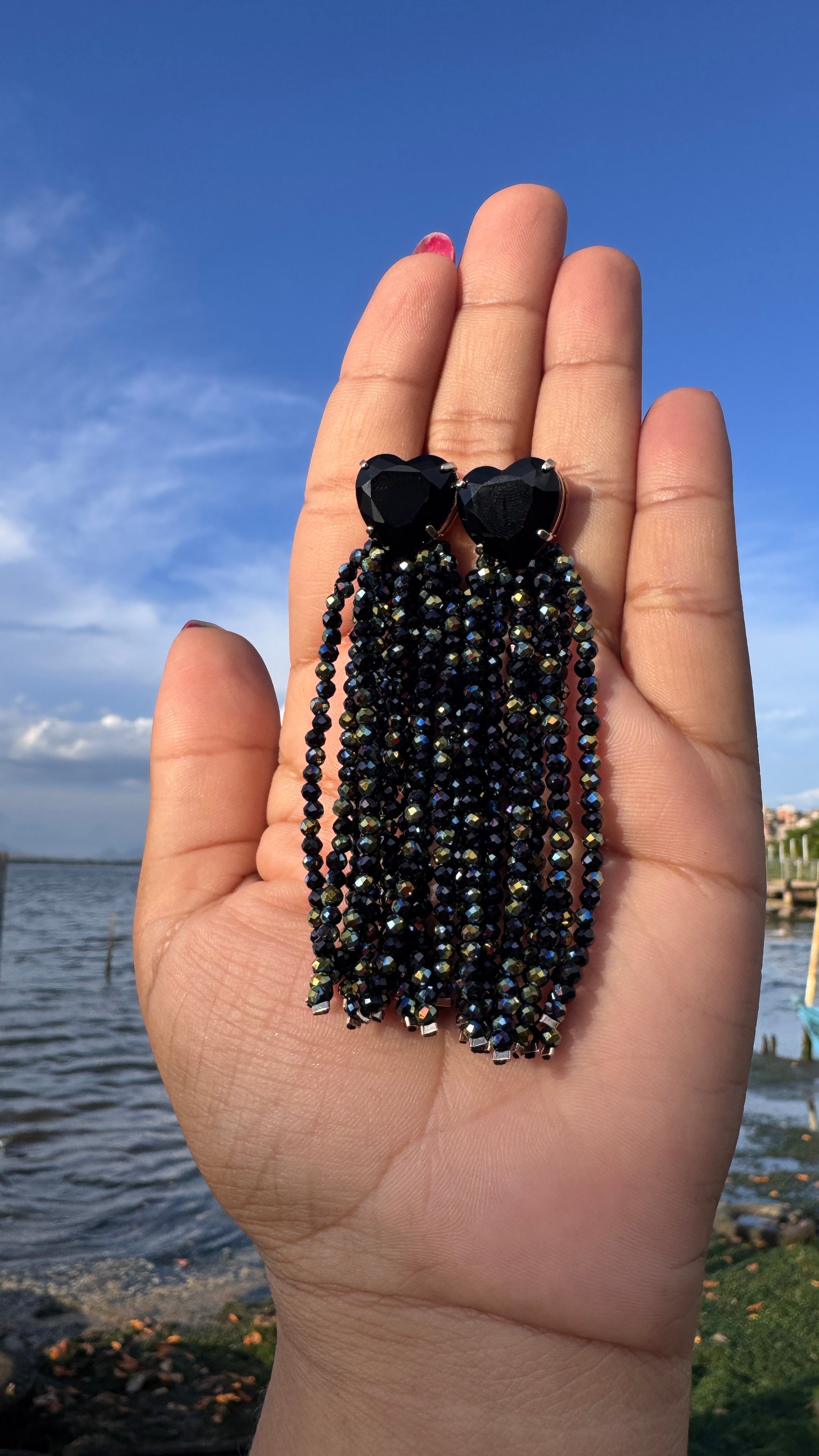 Brinco Larissa - Preto mesclado