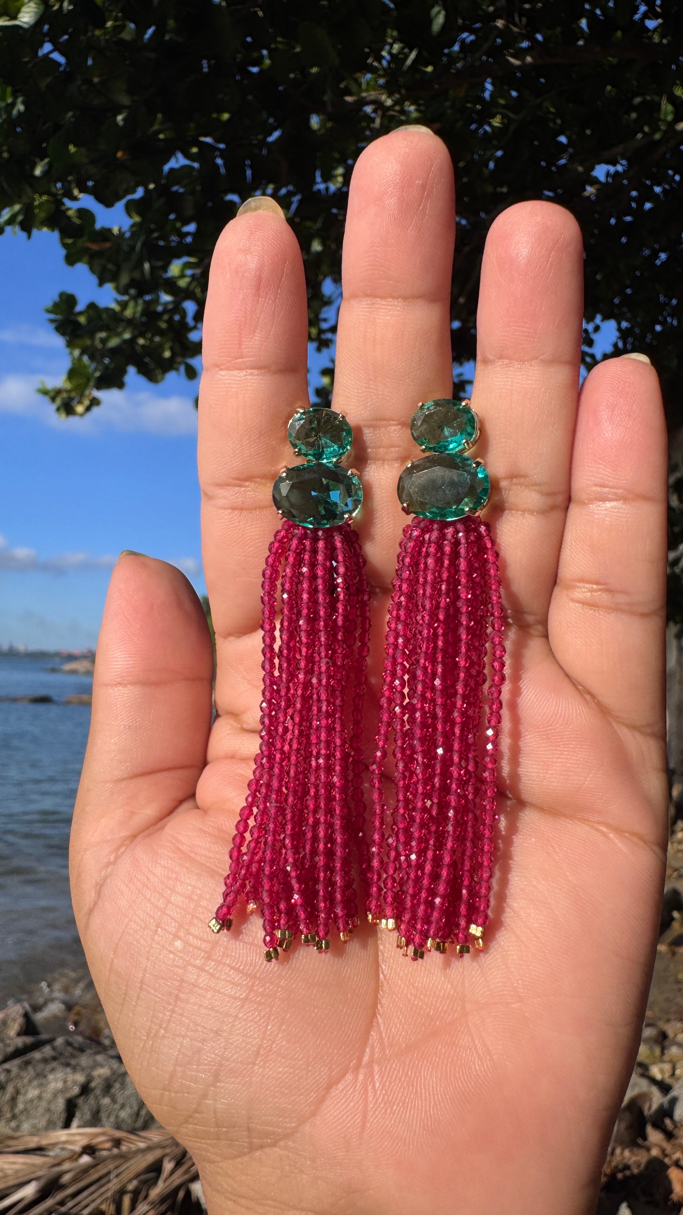 Brinco Olívia - framboesa