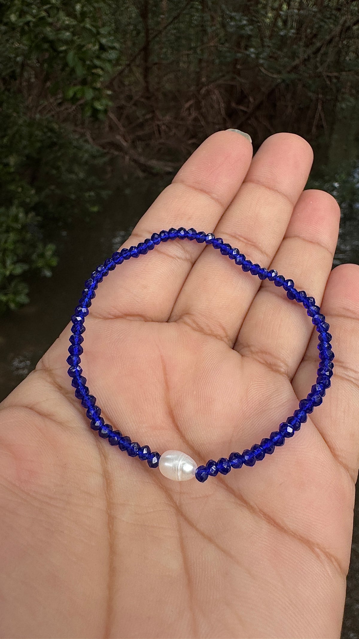 Pulseira de cristal e pérola - royal
