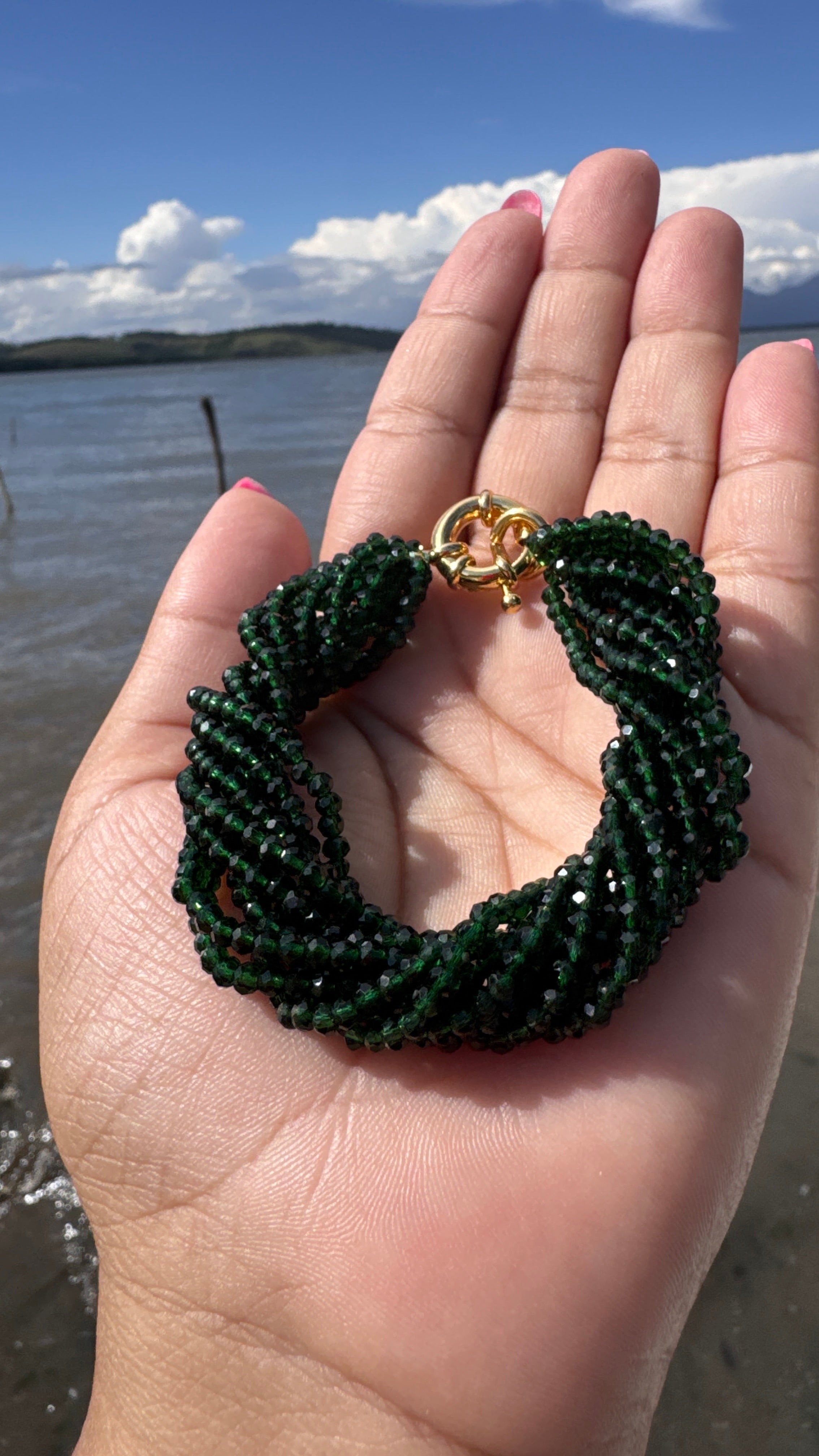 Pulseira Alessandra - Esmeralda escuro