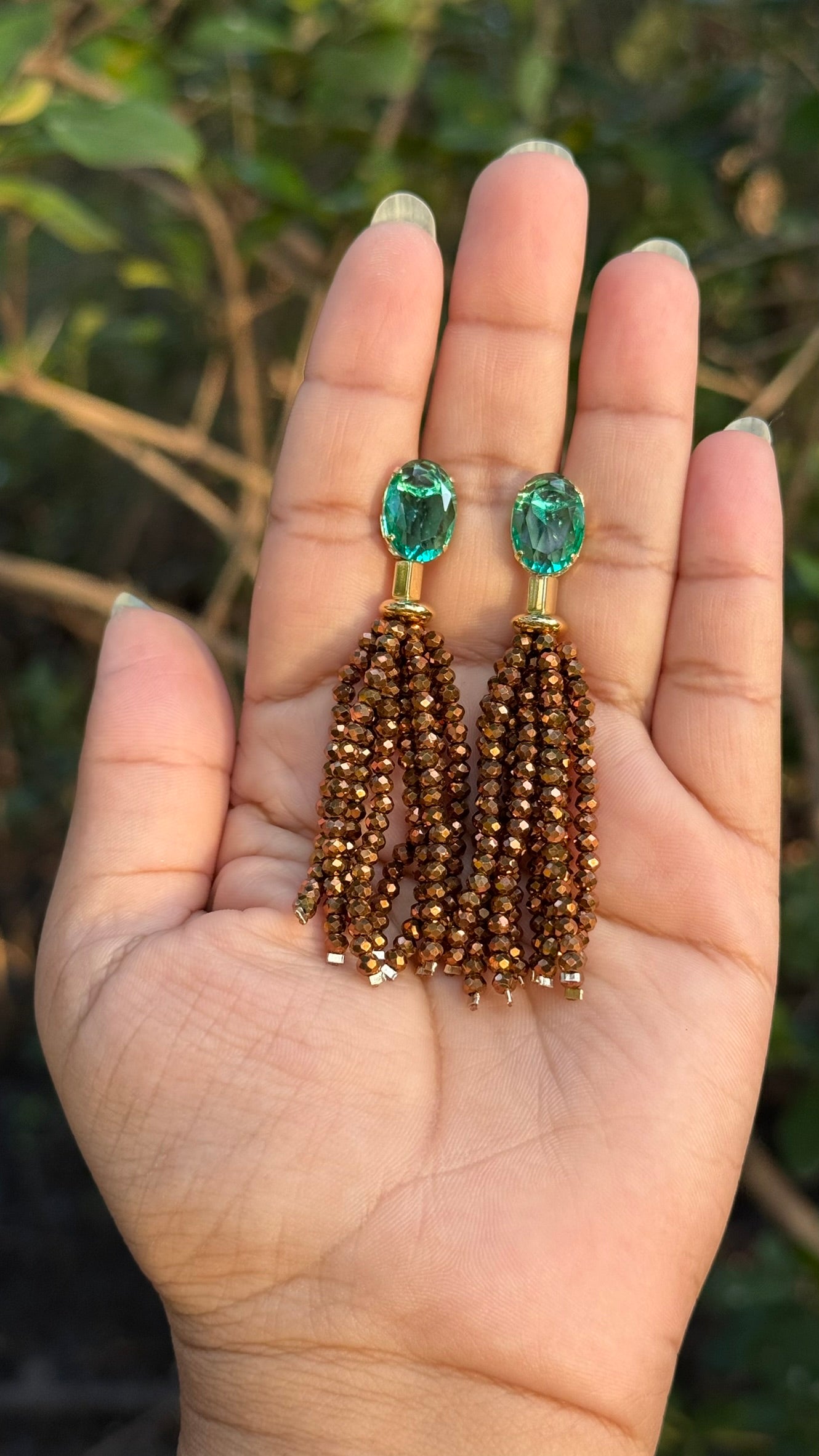 Brinco Helena - Marrom dourado