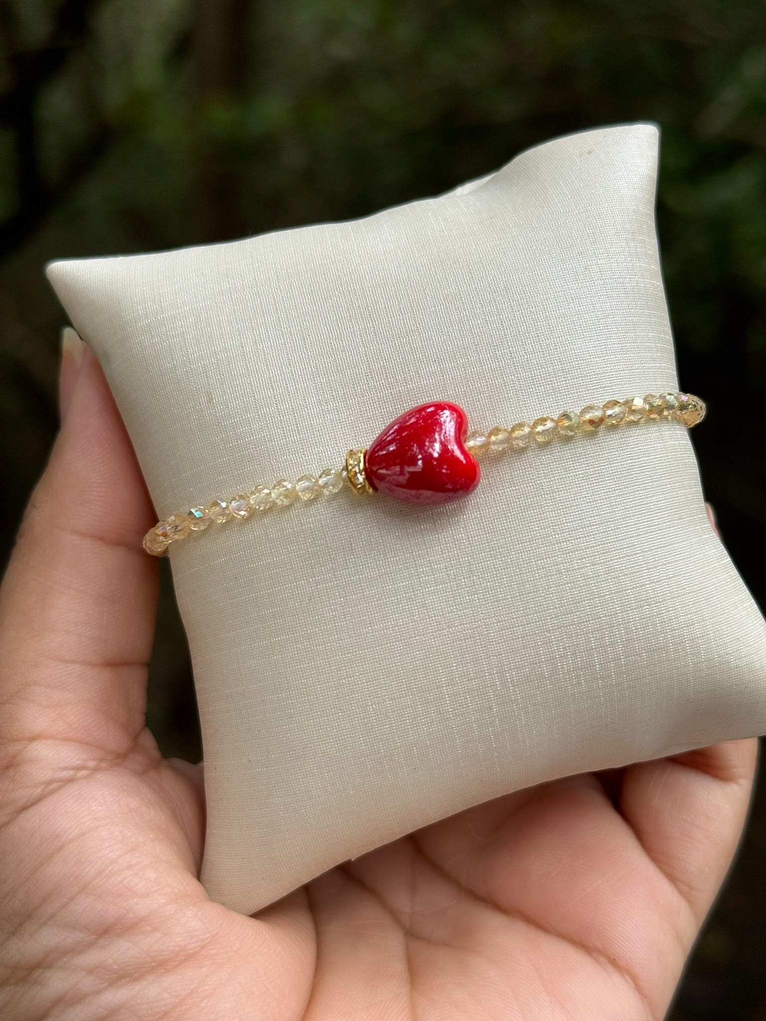 Pulseira Coração cerâmica