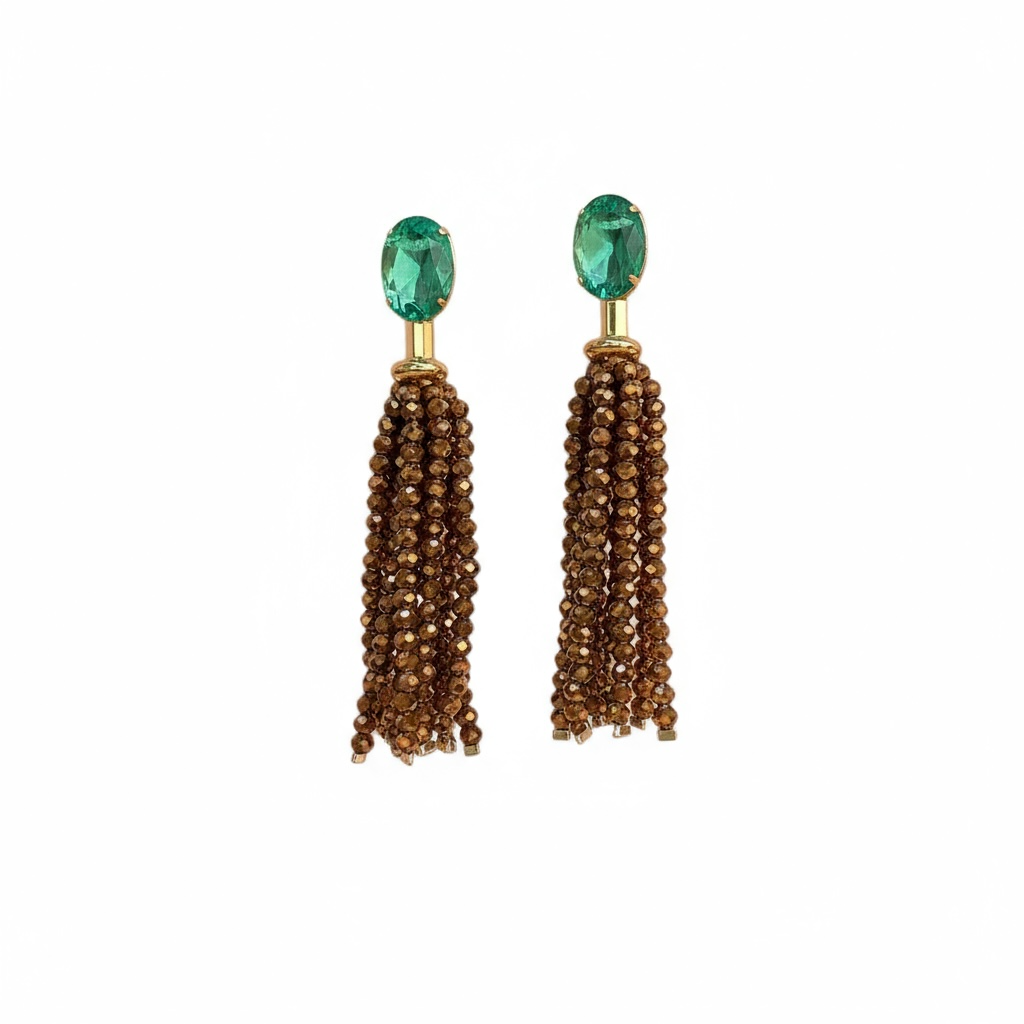 Brinco Helena - Marrom dourado