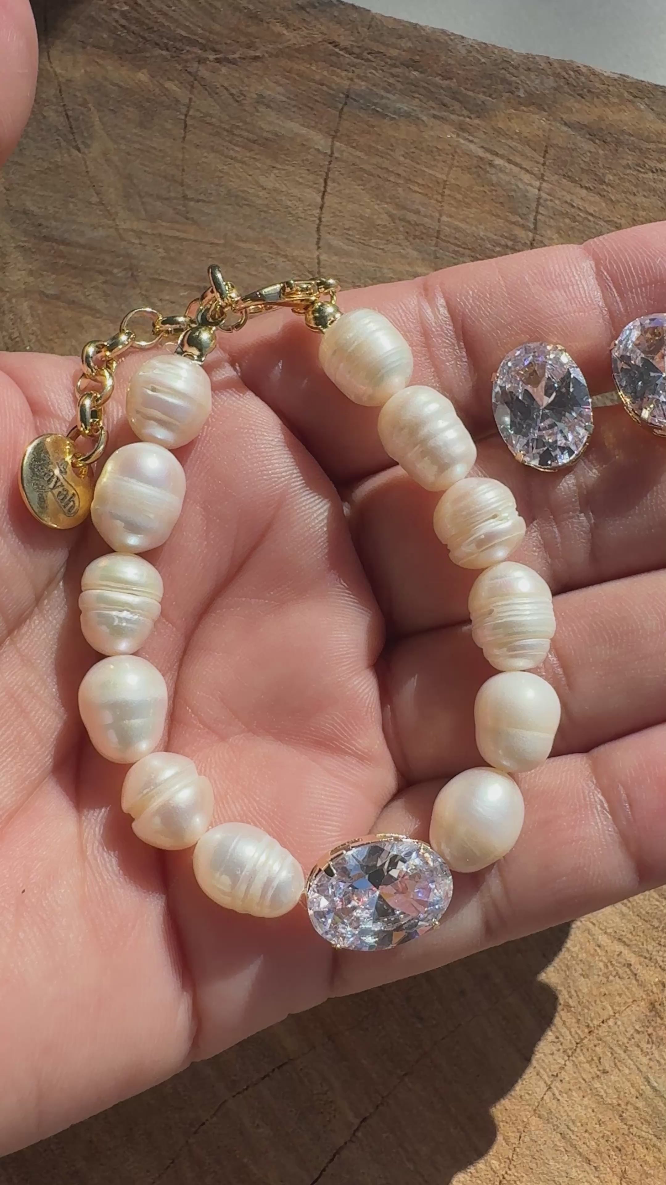 Conjunto perolas- zircônia cristal